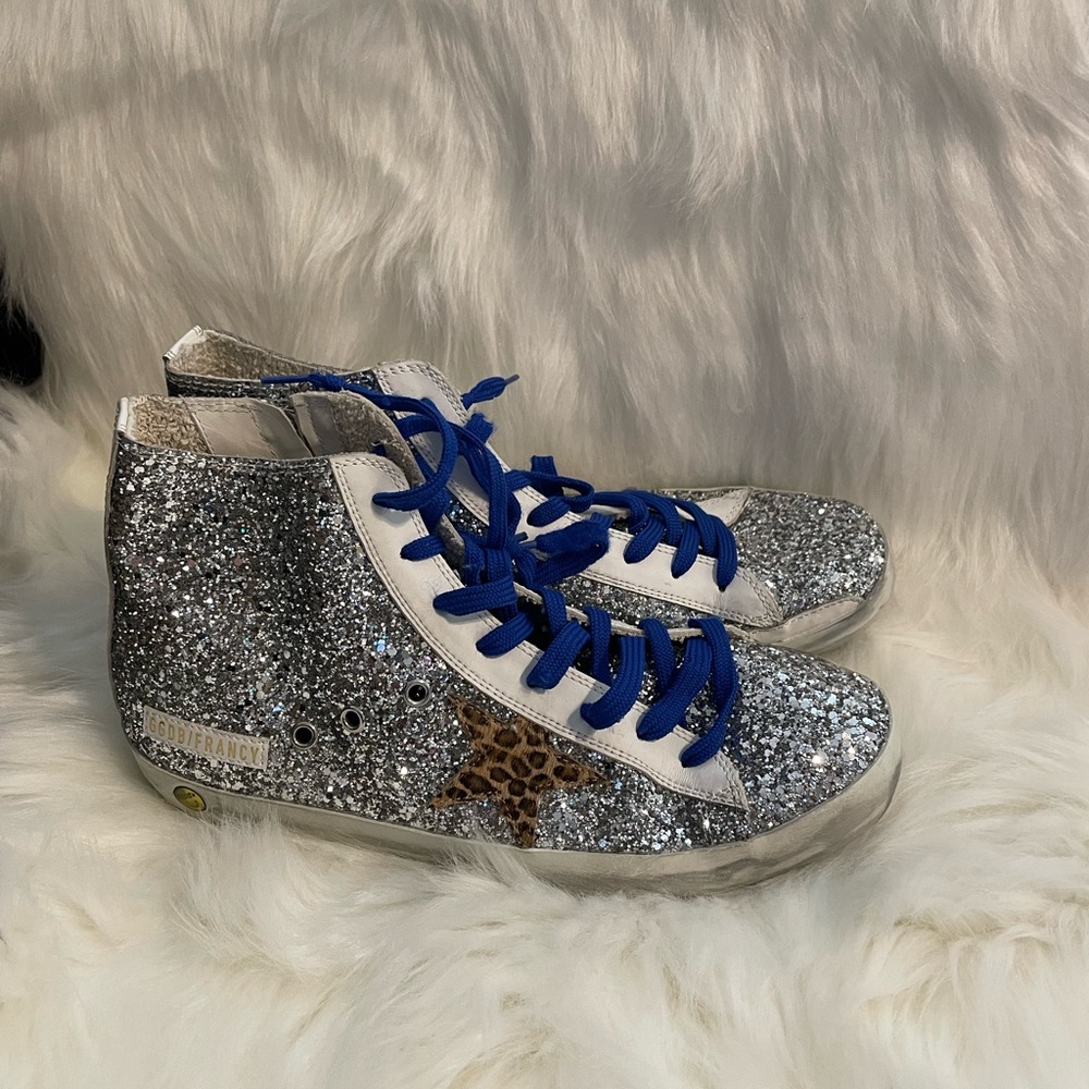 GOLDEN GOOSE KIDS Francy glitter high-top sneakers